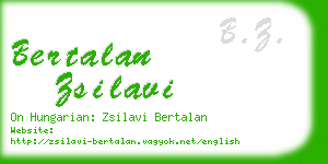 bertalan zsilavi business card
